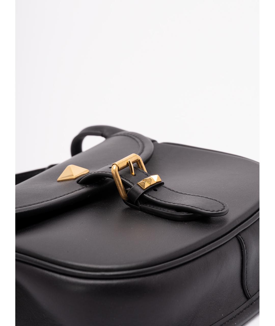 VALENTINO Черная кожаная сумка через плечо, фото 5