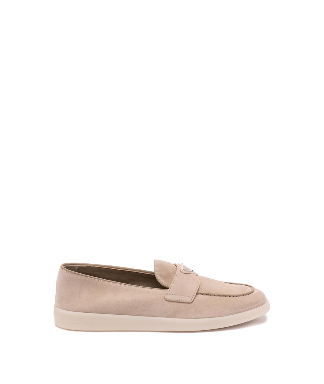 PRADA Бежевые замшевые лоферы, фото 6