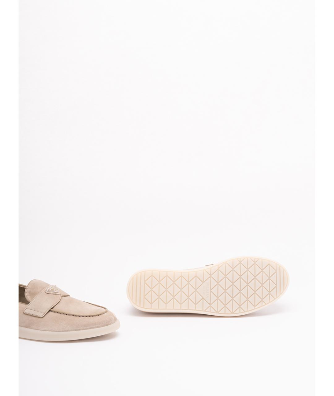 PRADA Бежевые замшевые лоферы, фото 4