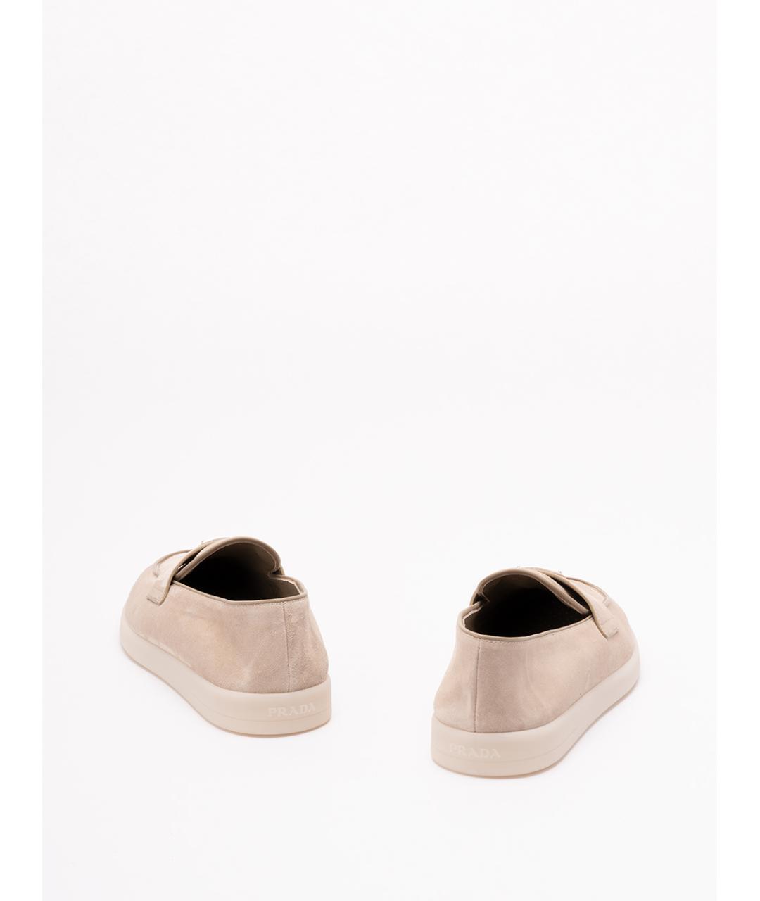PRADA Бежевые замшевые лоферы, фото 3