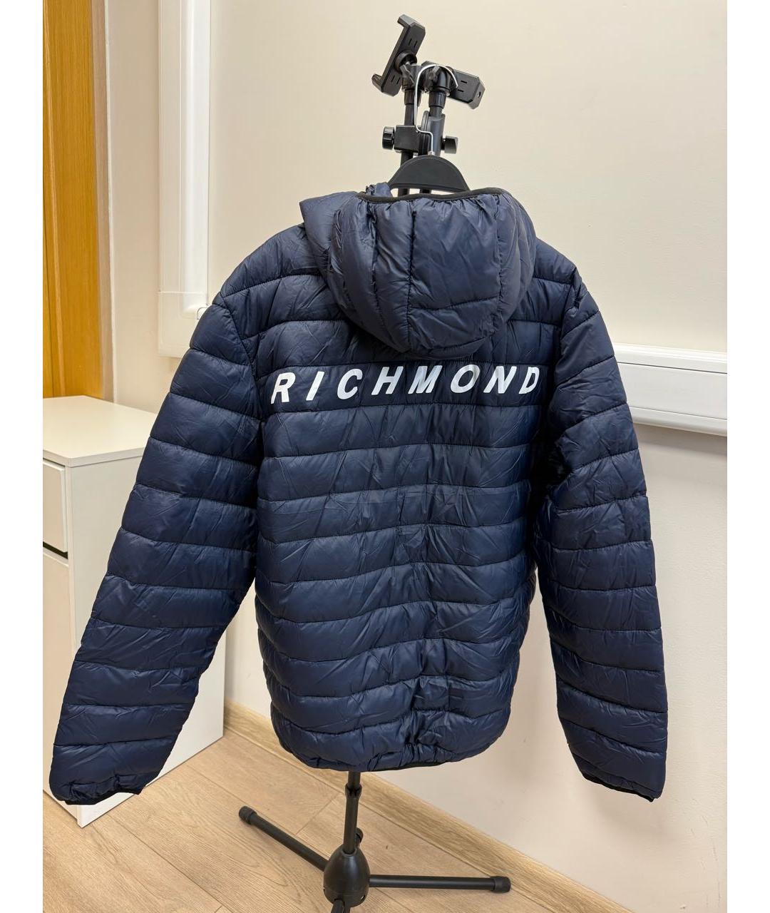 JOHN RICHMOND Темно-синий полиамидовый пуховик, фото 2