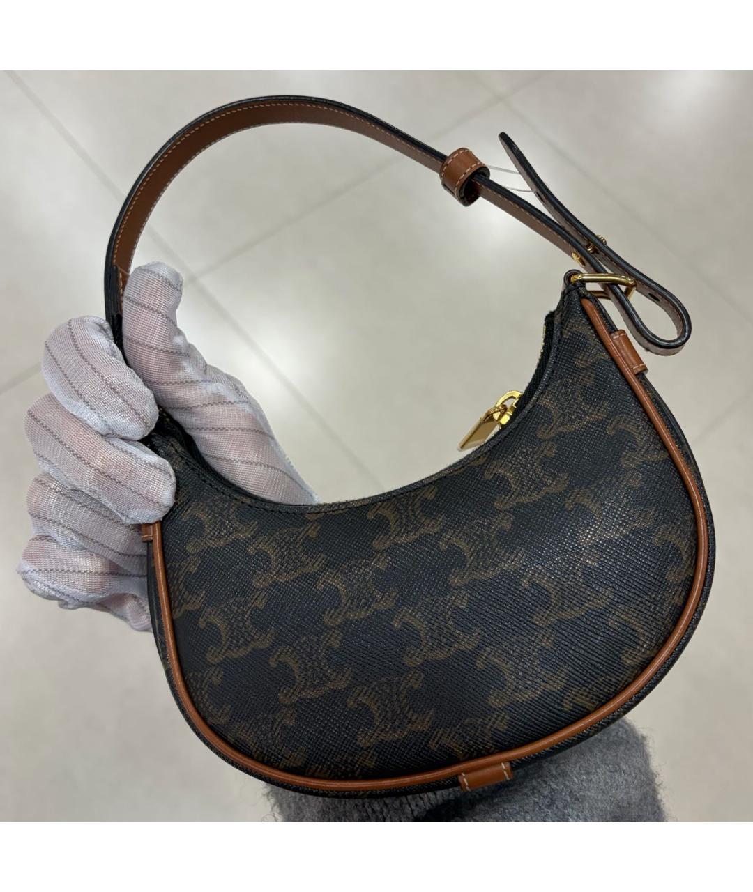 CELINE Кожаная сумка с короткими ручками, фото 4