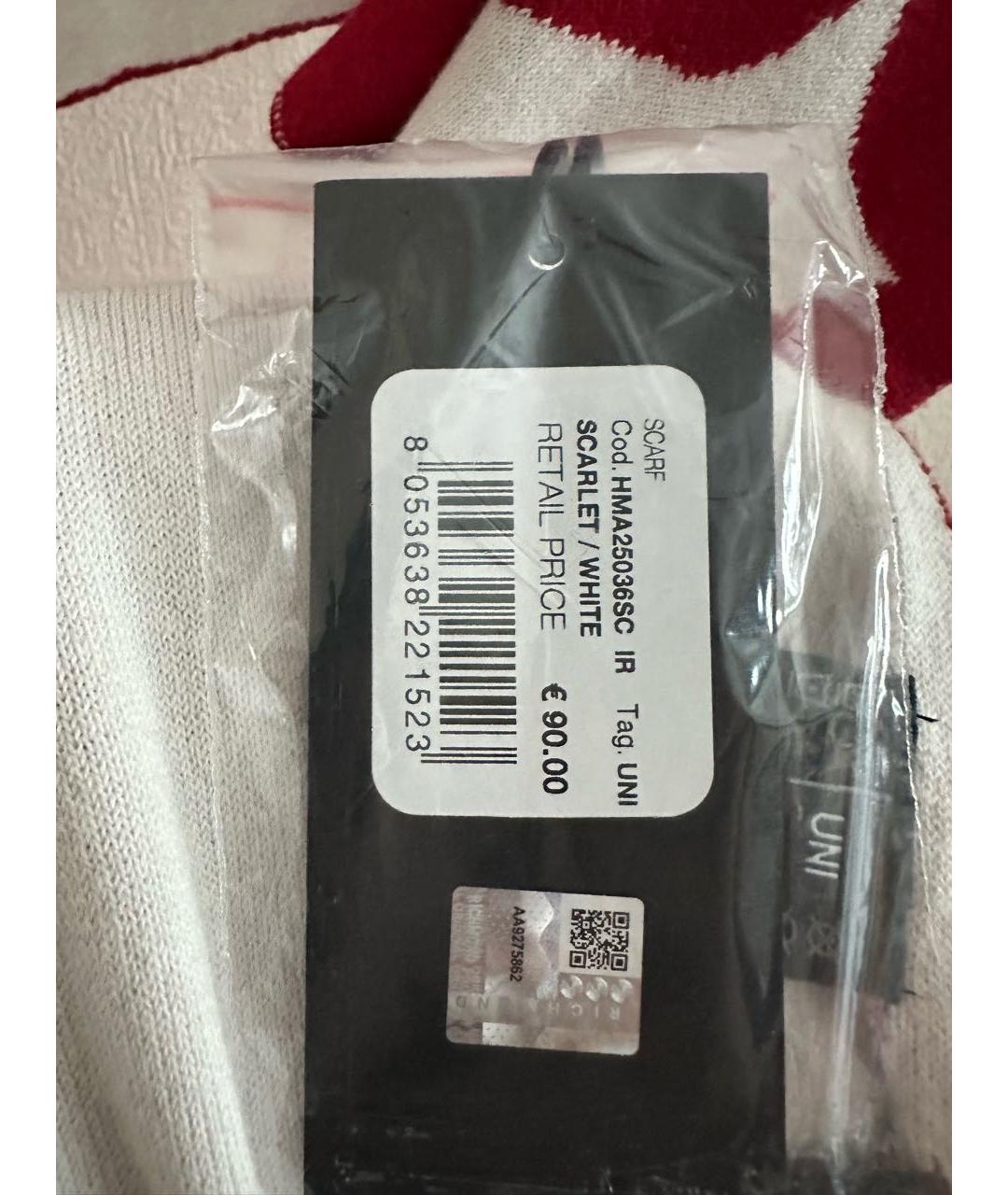 JOHN RICHMOND Красный хлопковый шарф, фото 7