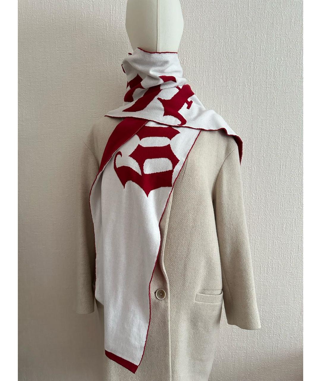 JOHN RICHMOND Красный хлопковый шарф, фото 5