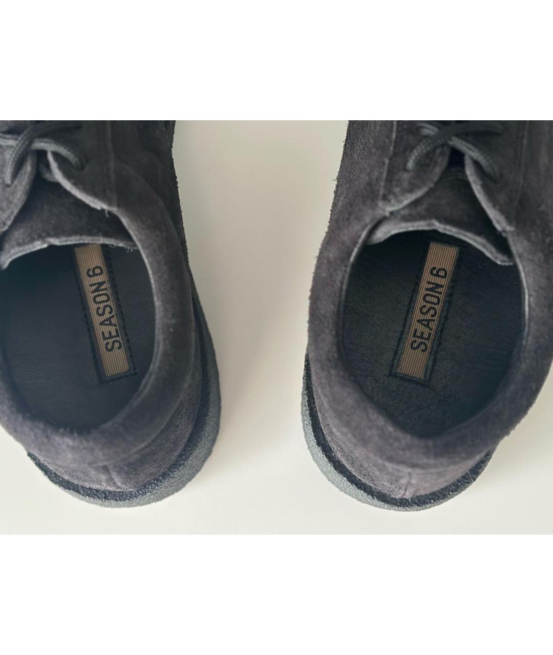 YEEZY Черные замшевые низкие кроссовки / кеды, фото 3