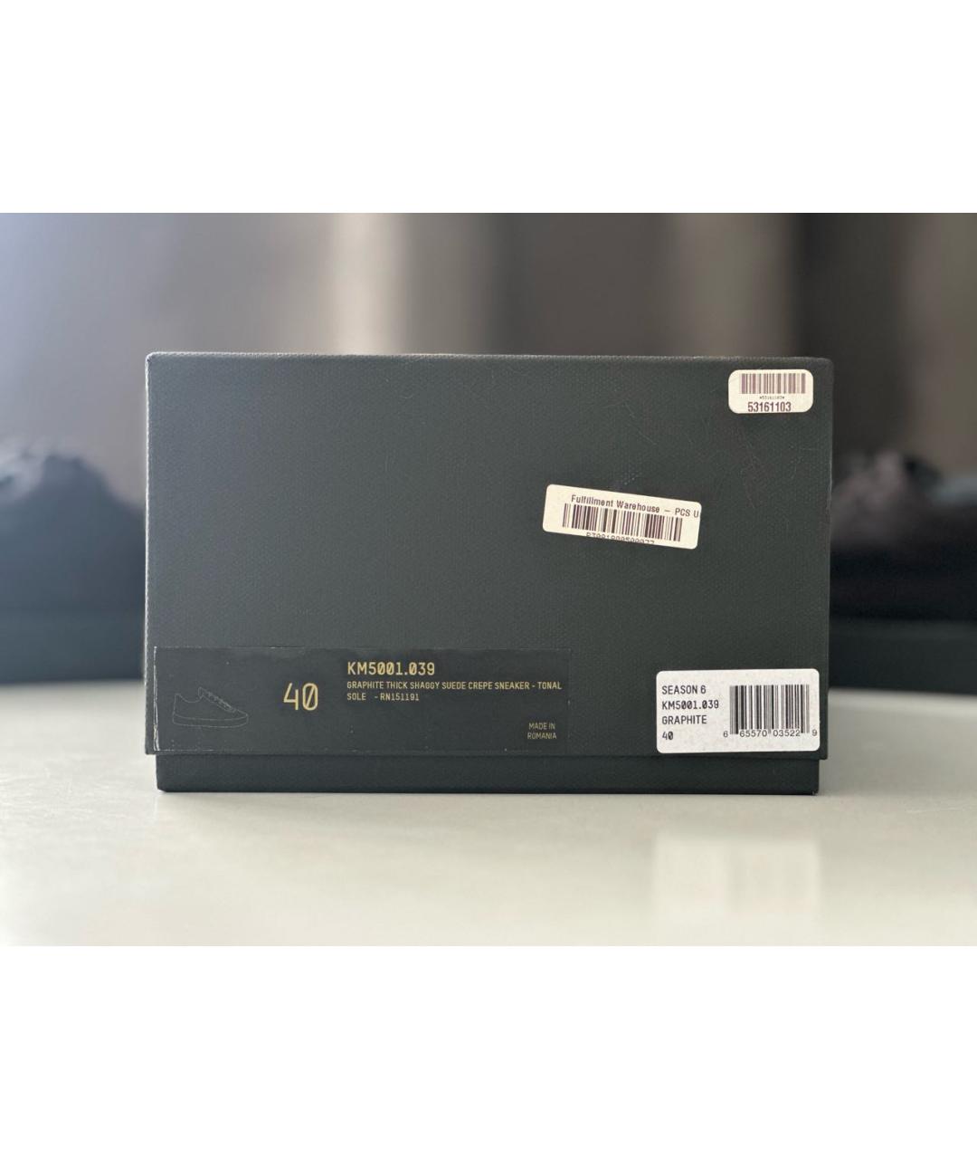 YEEZY Черные замшевые низкие кроссовки / кеды, фото 8