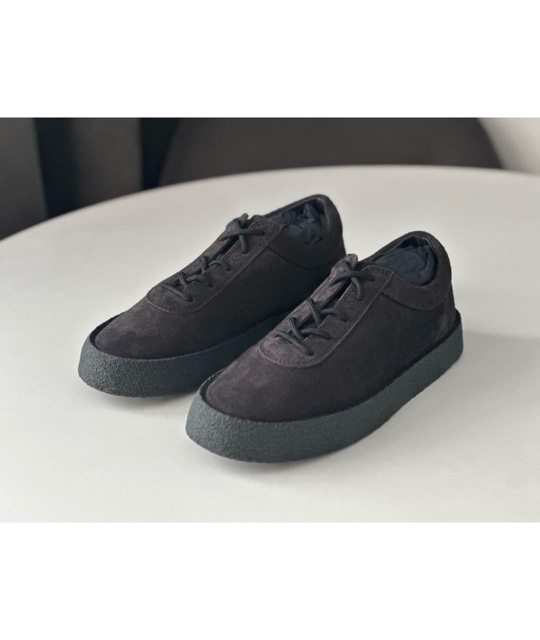 YEEZY Черные замшевые низкие кроссовки / кеды, фото 5