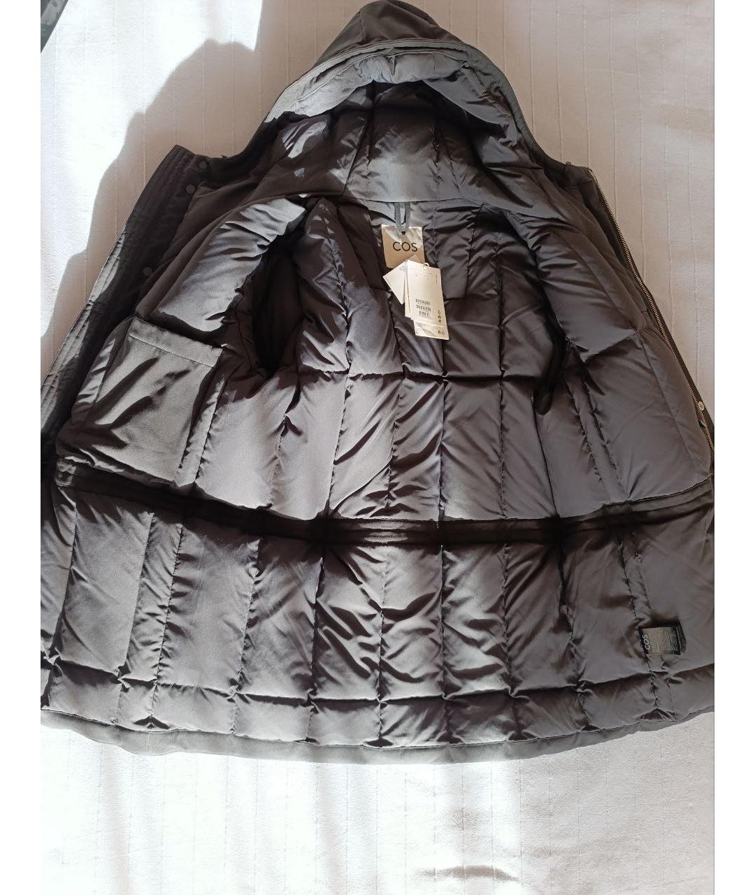COS Черный полиэстеровый пуховик, фото 5