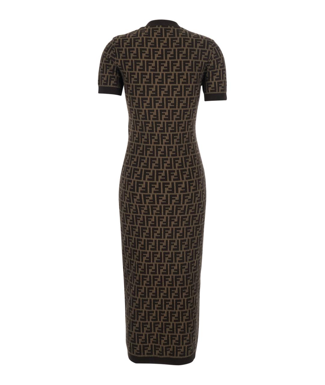 FENDI Коричневое хлопковое повседневное платье, фото 2