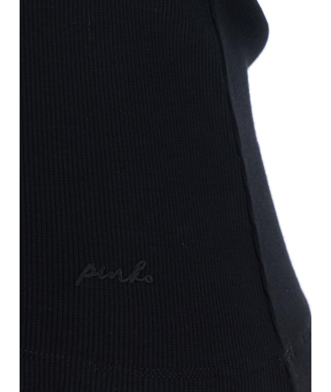 PINKO Черная хлопковая майка, фото 3