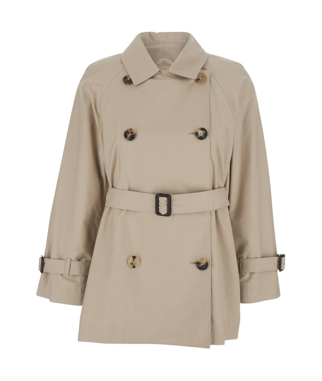 MAX MARA Бежевый хлопковый тренч/плащ, фото 1