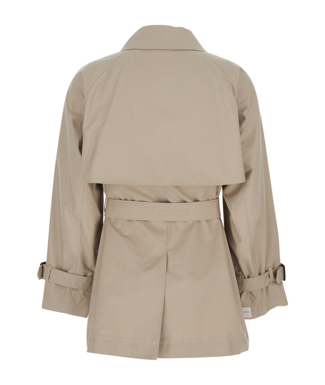 MAX MARA Бежевый хлопковый тренч/плащ, фото 2