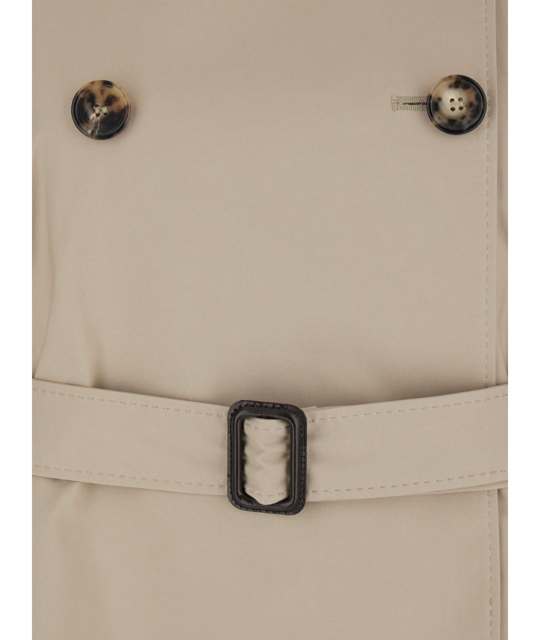 MAX MARA Бежевый хлопковый тренч/плащ, фото 3