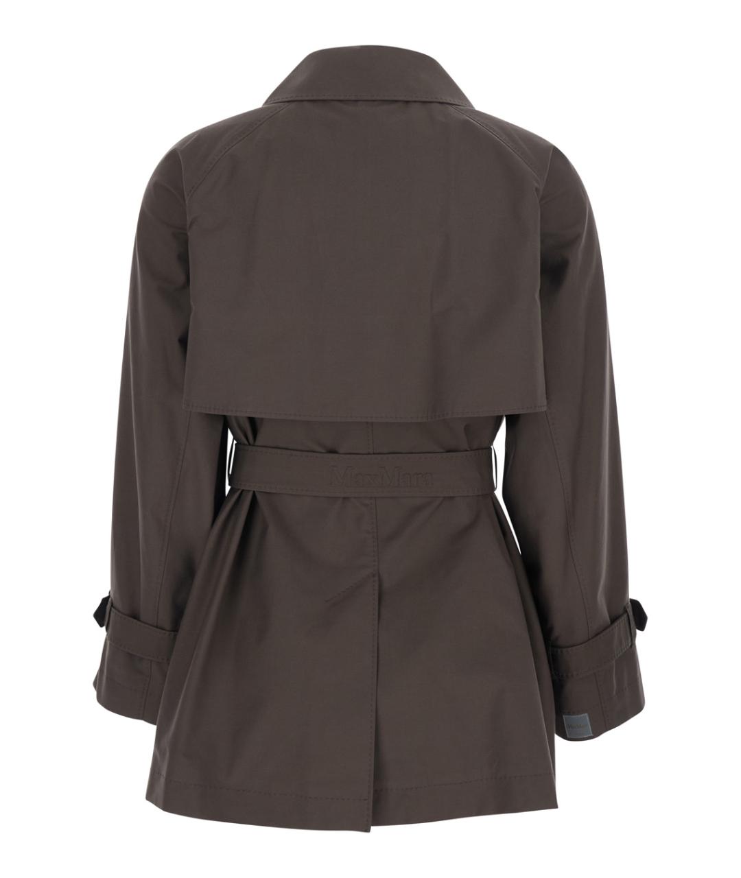 MAX MARA Коричневый хлопковый тренч/плащ, фото 2