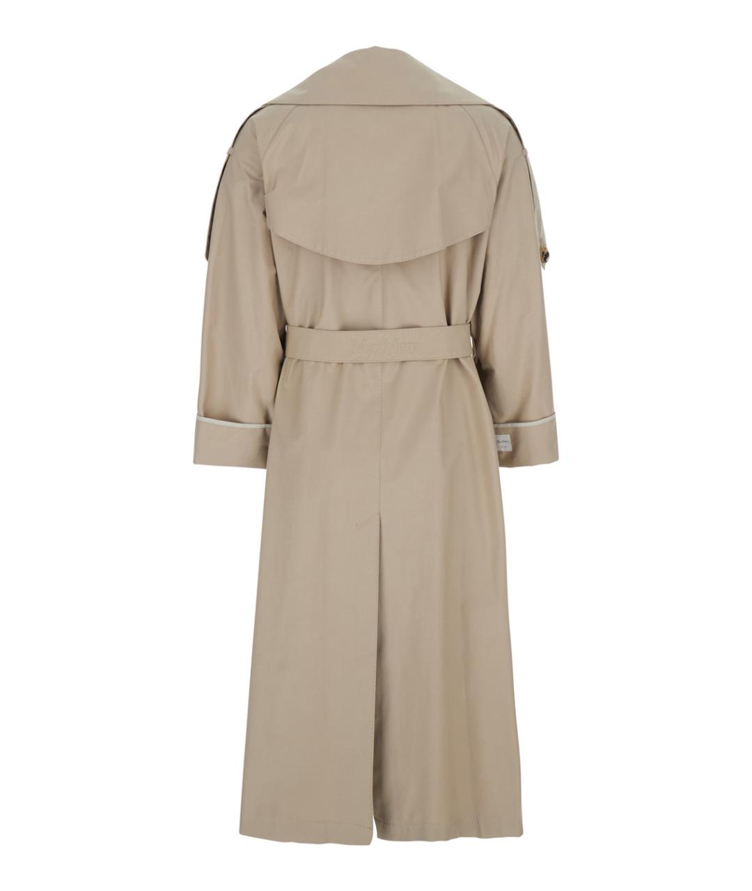 MAX MARA Бежевый хлопковый тренч/плащ, фото 2