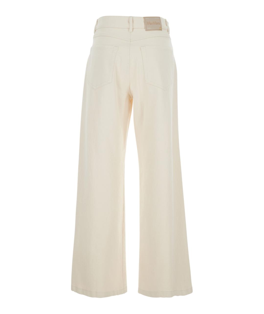 'S MAX MARA Белые хлопковые прямые джинсы, фото 2