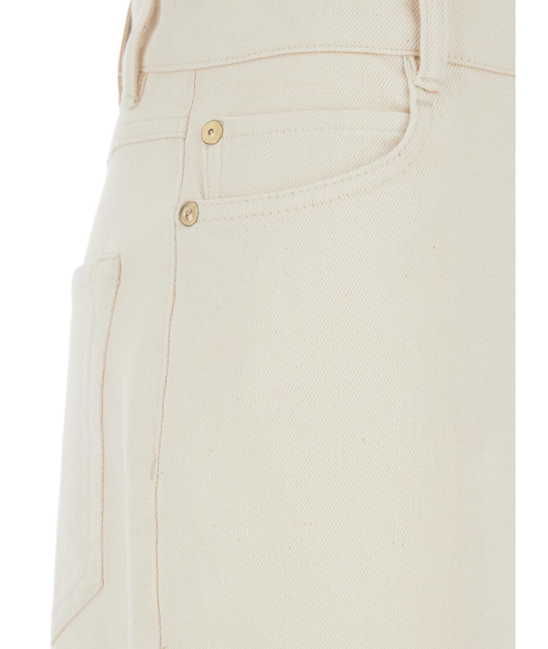 'S MAX MARA Белые хлопковые прямые джинсы, фото 3