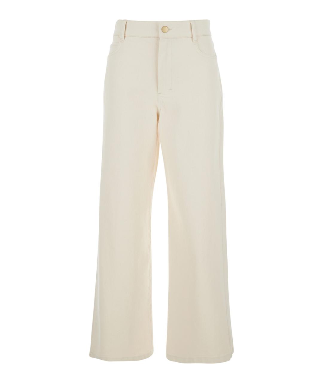 'S MAX MARA Белые хлопковые прямые джинсы, фото 1