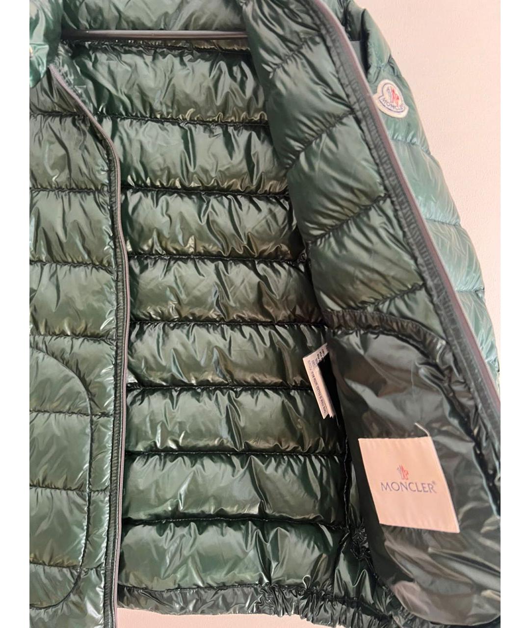 MONCLER Зеленая полиамидовая куртка, фото 3