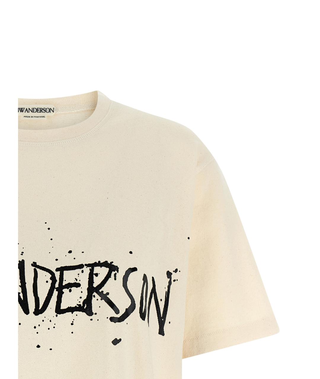 J.W.ANDERSON Бежевая хлопковая футболка, фото 3