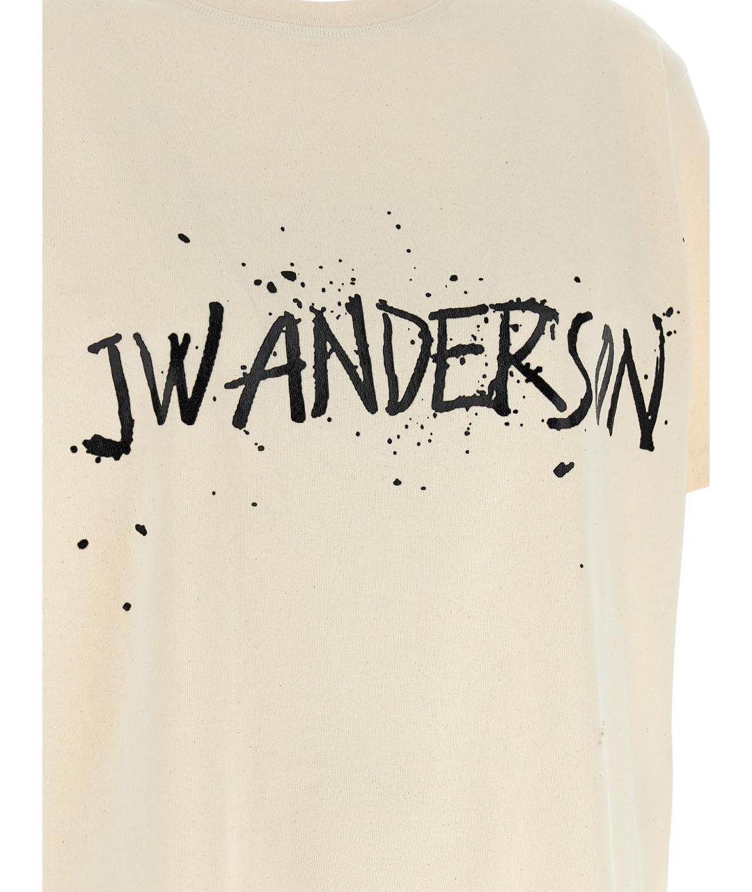 J.W.ANDERSON Бежевая хлопковая футболка, фото 4