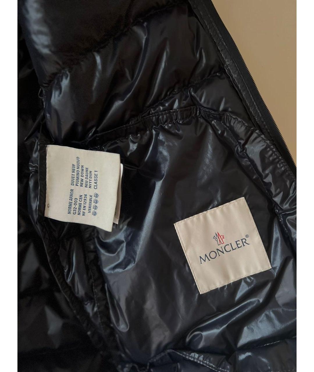 MONCLER Темно-синяя полиамидовая куртка, фото 5