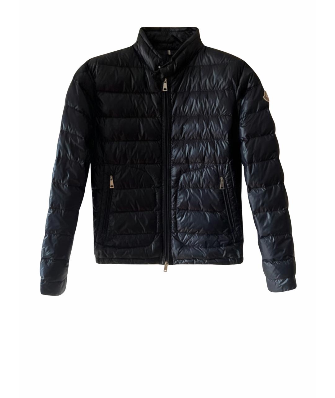 MONCLER Темно-синяя полиамидовая куртка, фото 1