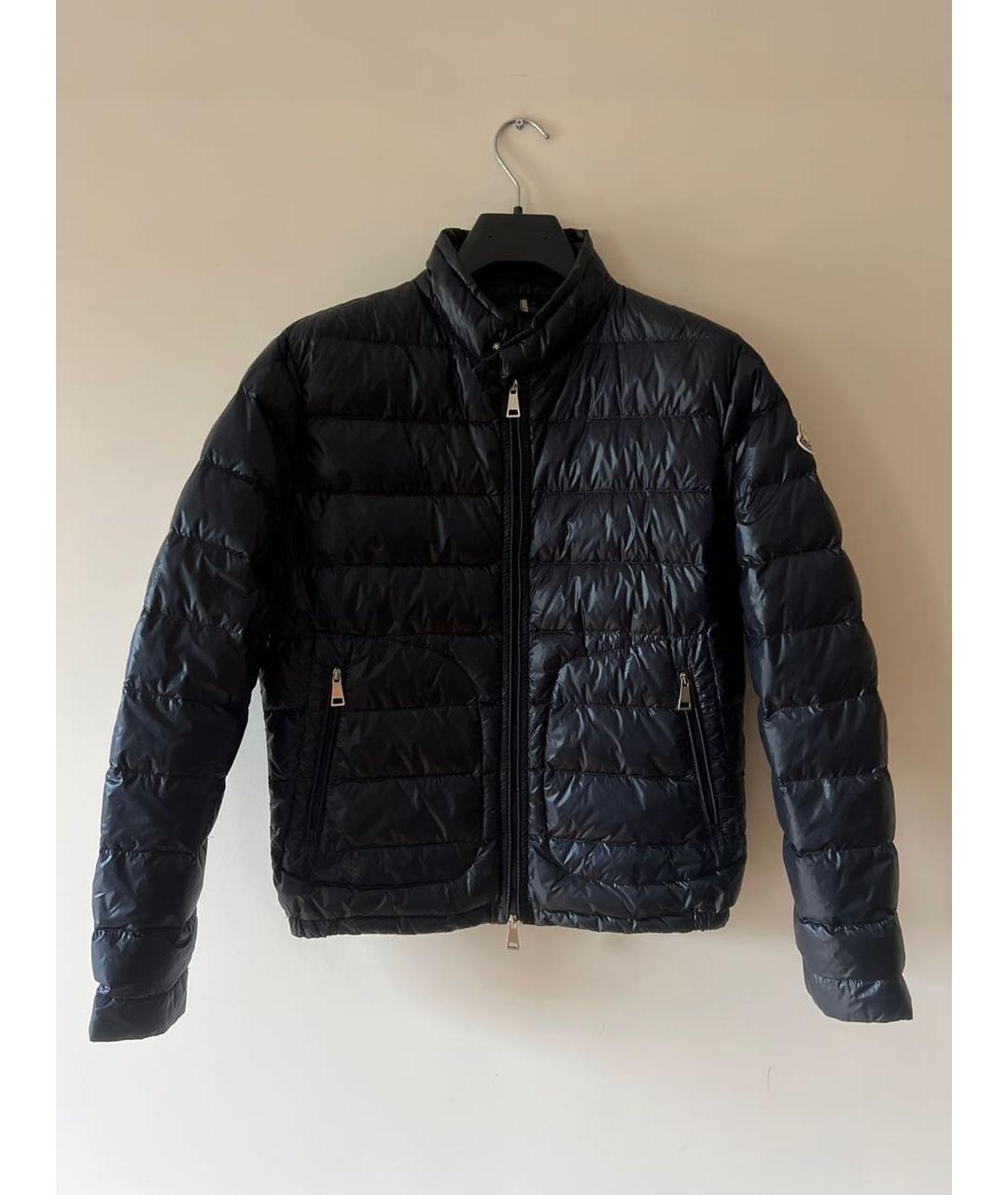 MONCLER Темно-синяя полиамидовая куртка, фото 6