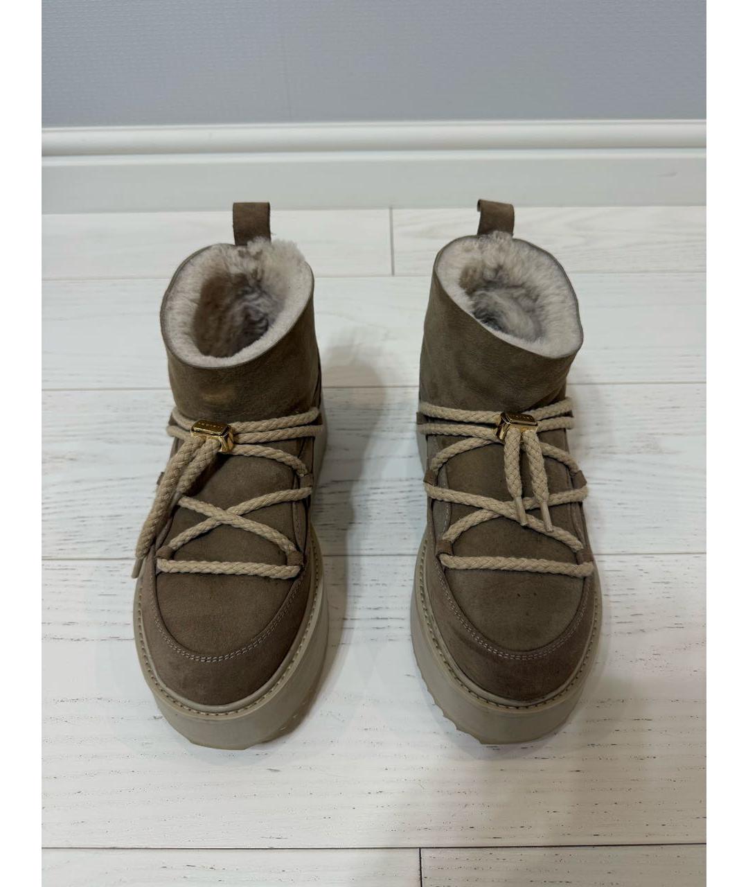 INUIKII Бежевые замшевые ботинки, фото 2