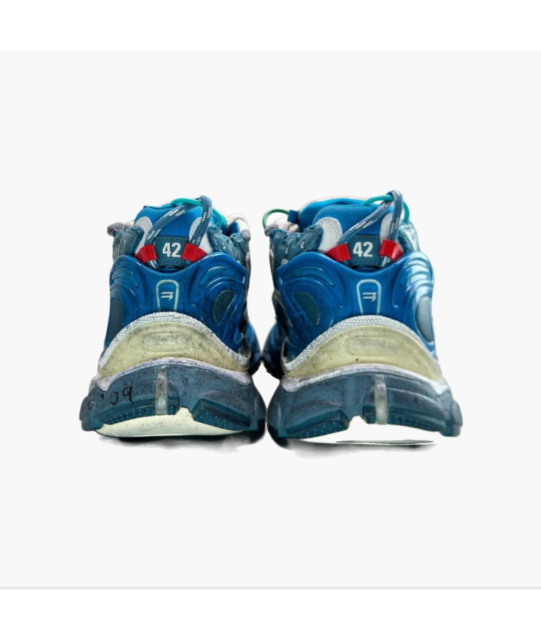 BALENCIAGA Синие текстильные высокие кроссовки / кеды, фото 4