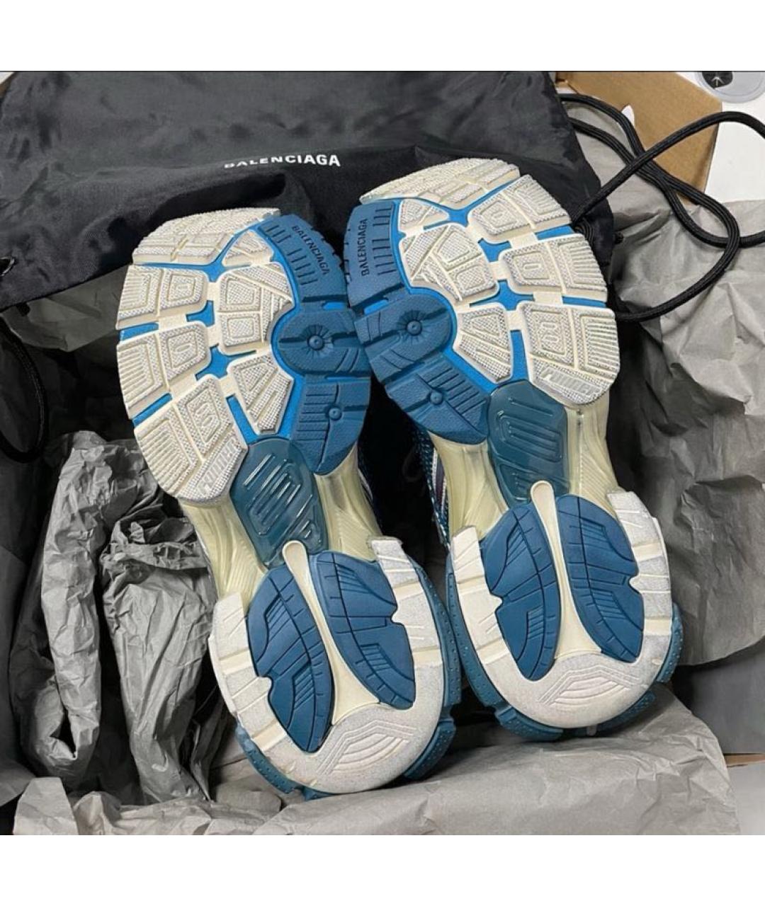 BALENCIAGA Синие текстильные высокие кроссовки / кеды, фото 7