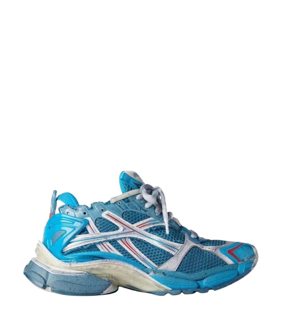 BALENCIAGA Синие текстильные высокие кроссовки / кеды, фото 1