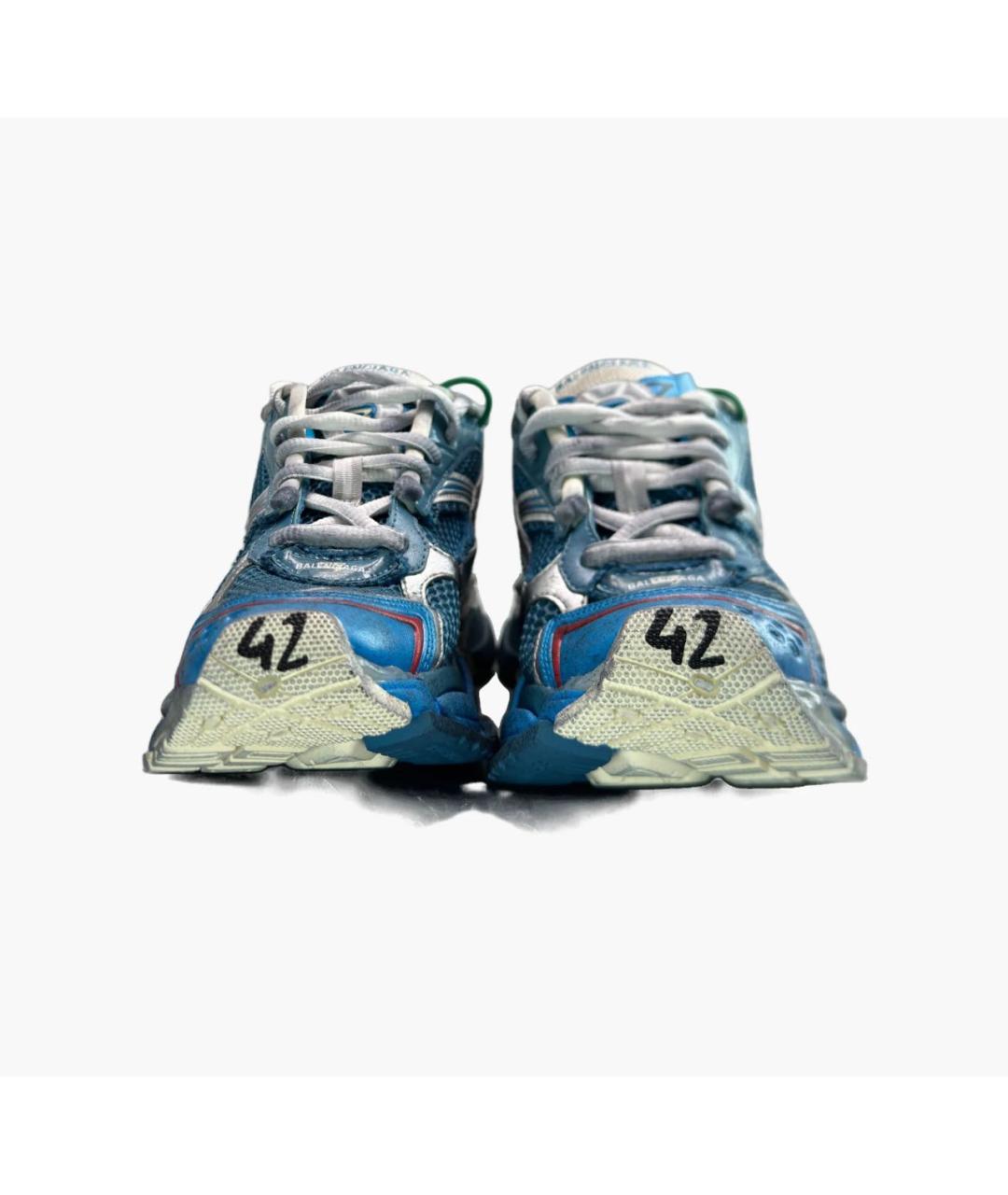 BALENCIAGA Синие текстильные высокие кроссовки / кеды, фото 2