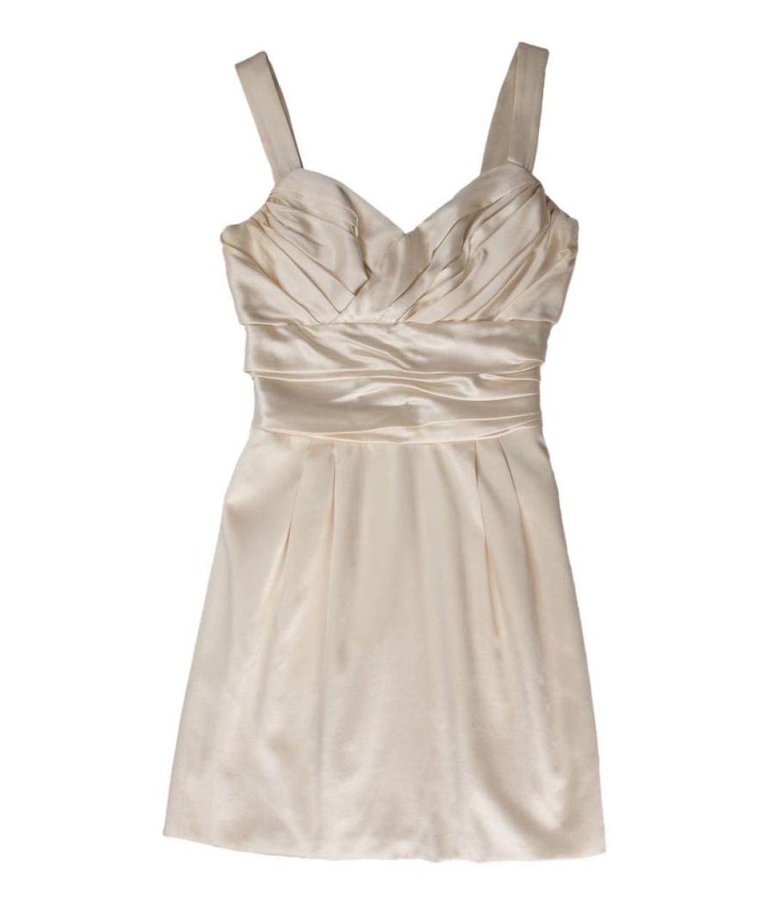DOLCE&GABBANA Белое шелковое коктейльное платье, фото 5