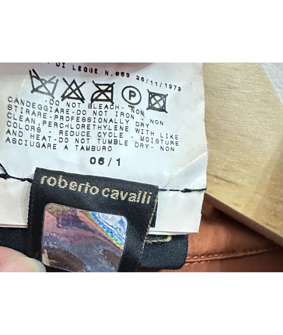 ROBERTO CAVALLI Коричневая полиэстеровая блузы, фото 6