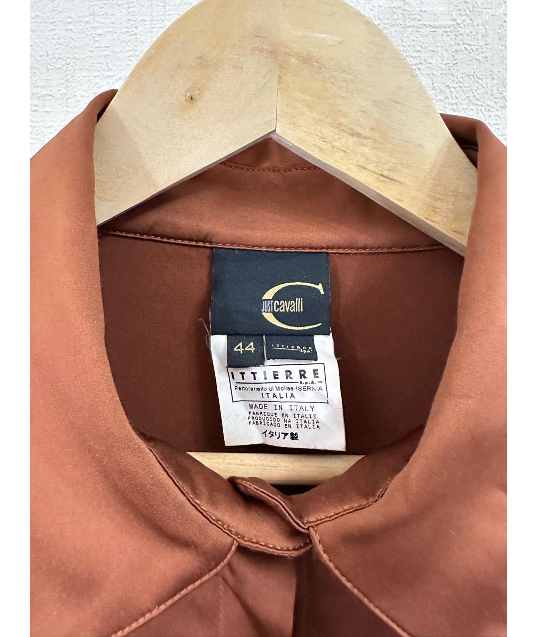 ROBERTO CAVALLI Коричневая полиэстеровая блузы, фото 4