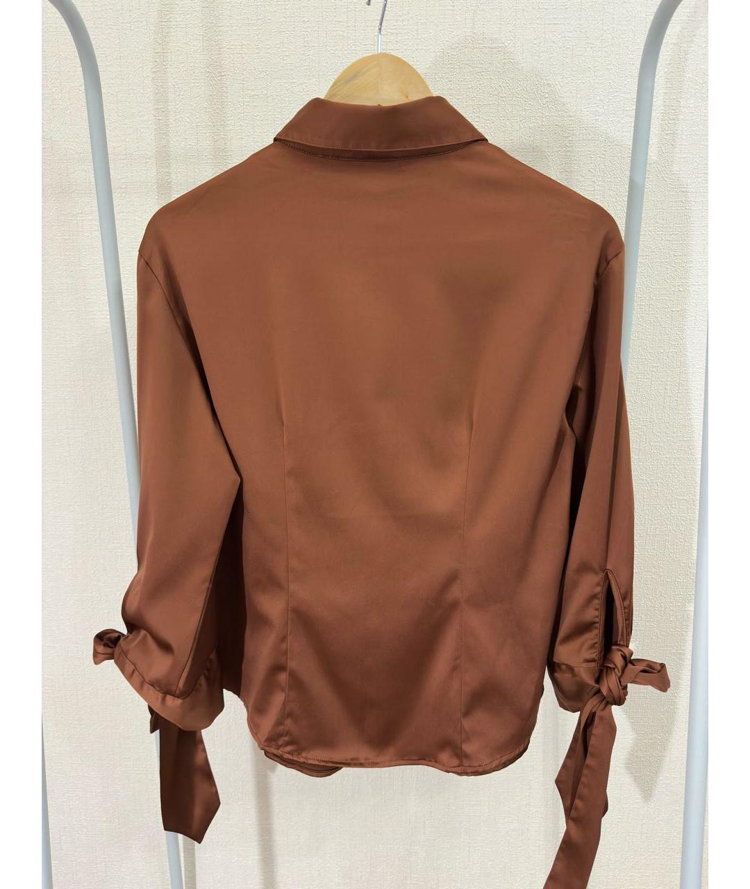 ROBERTO CAVALLI Коричневая полиэстеровая блузы, фото 2