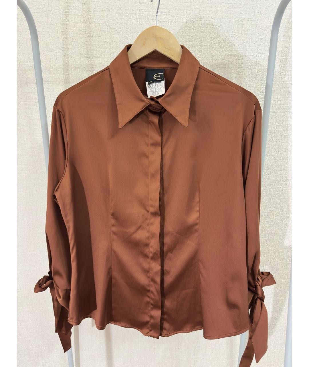 ROBERTO CAVALLI Коричневая полиэстеровая блузы, фото 8