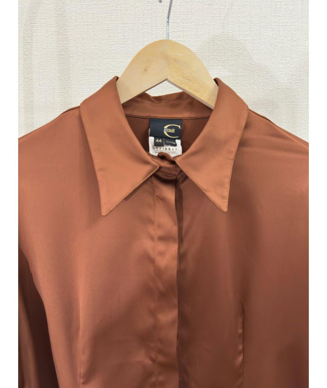 ROBERTO CAVALLI Коричневая полиэстеровая блузы, фото 3