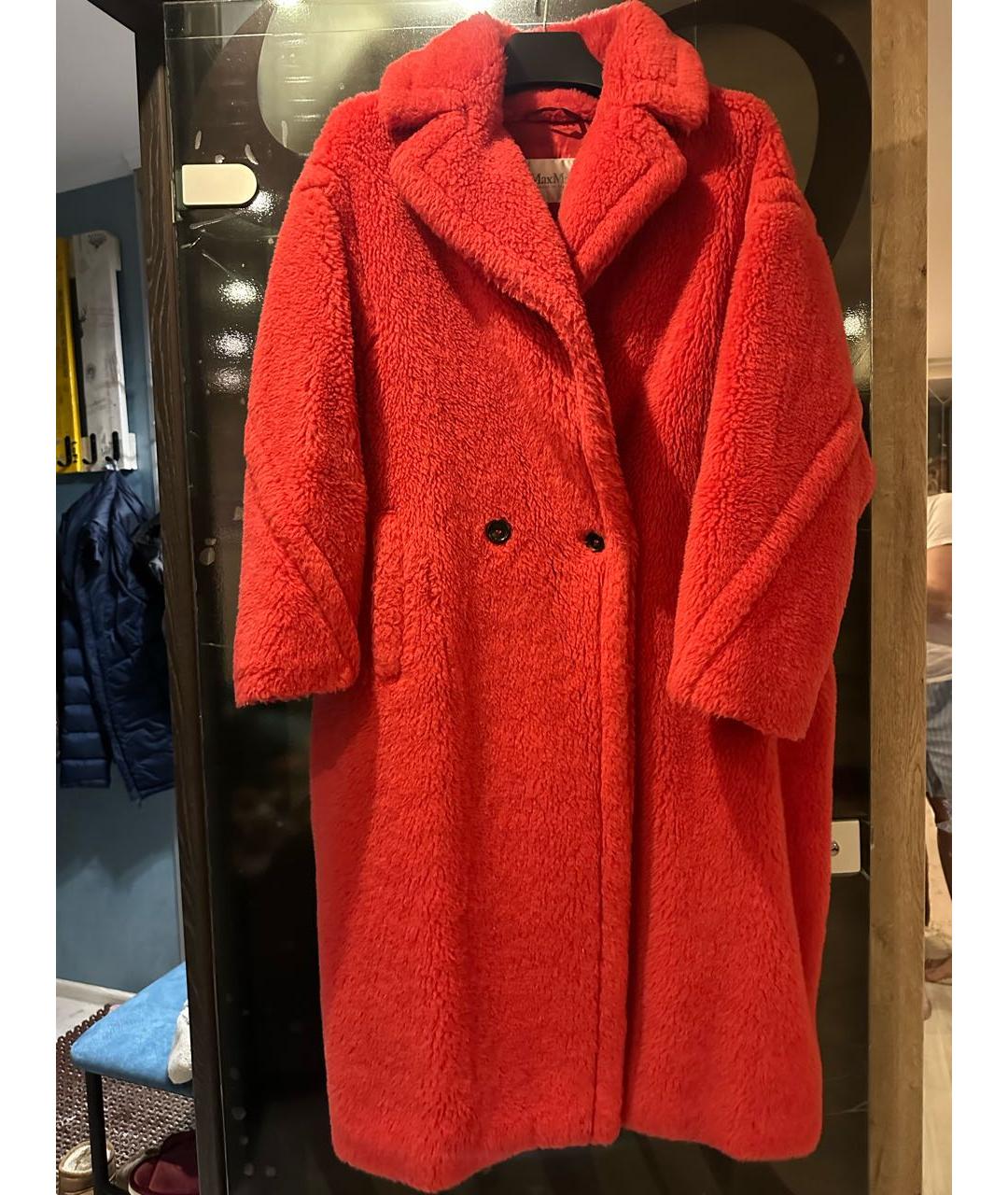MAX MARA Коралловая шерстяная шуба, фото 2