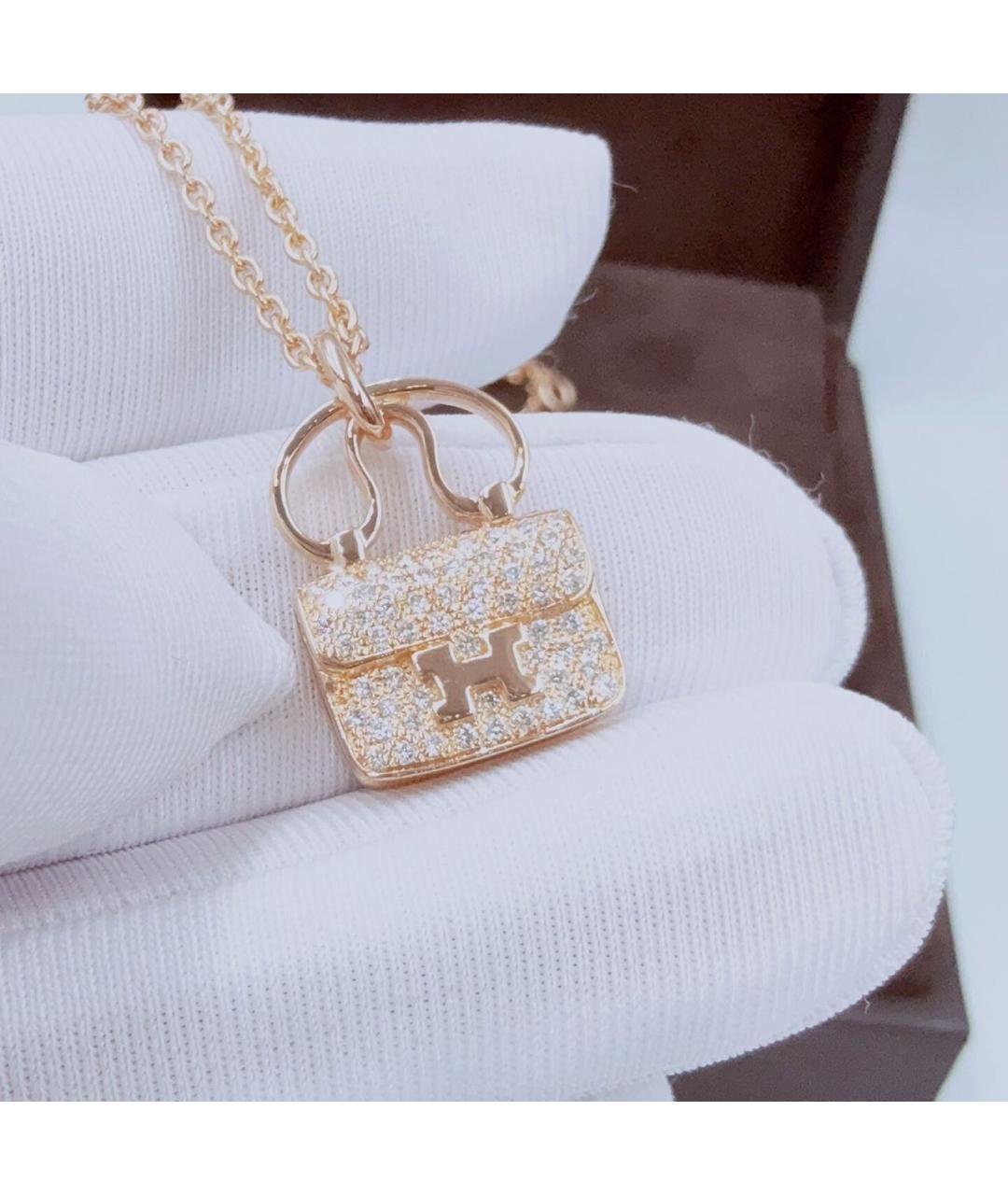 HERMES Розовое колье из розового золота, фото 4