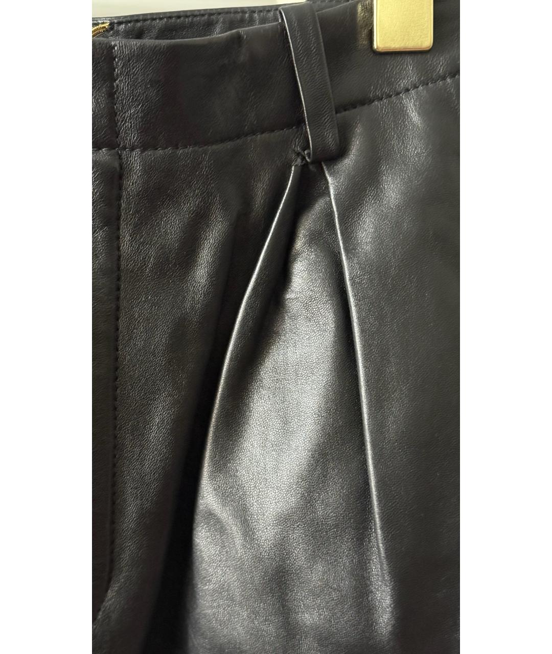 SAINT LAURENT Черные кожаные шорты, фото 5