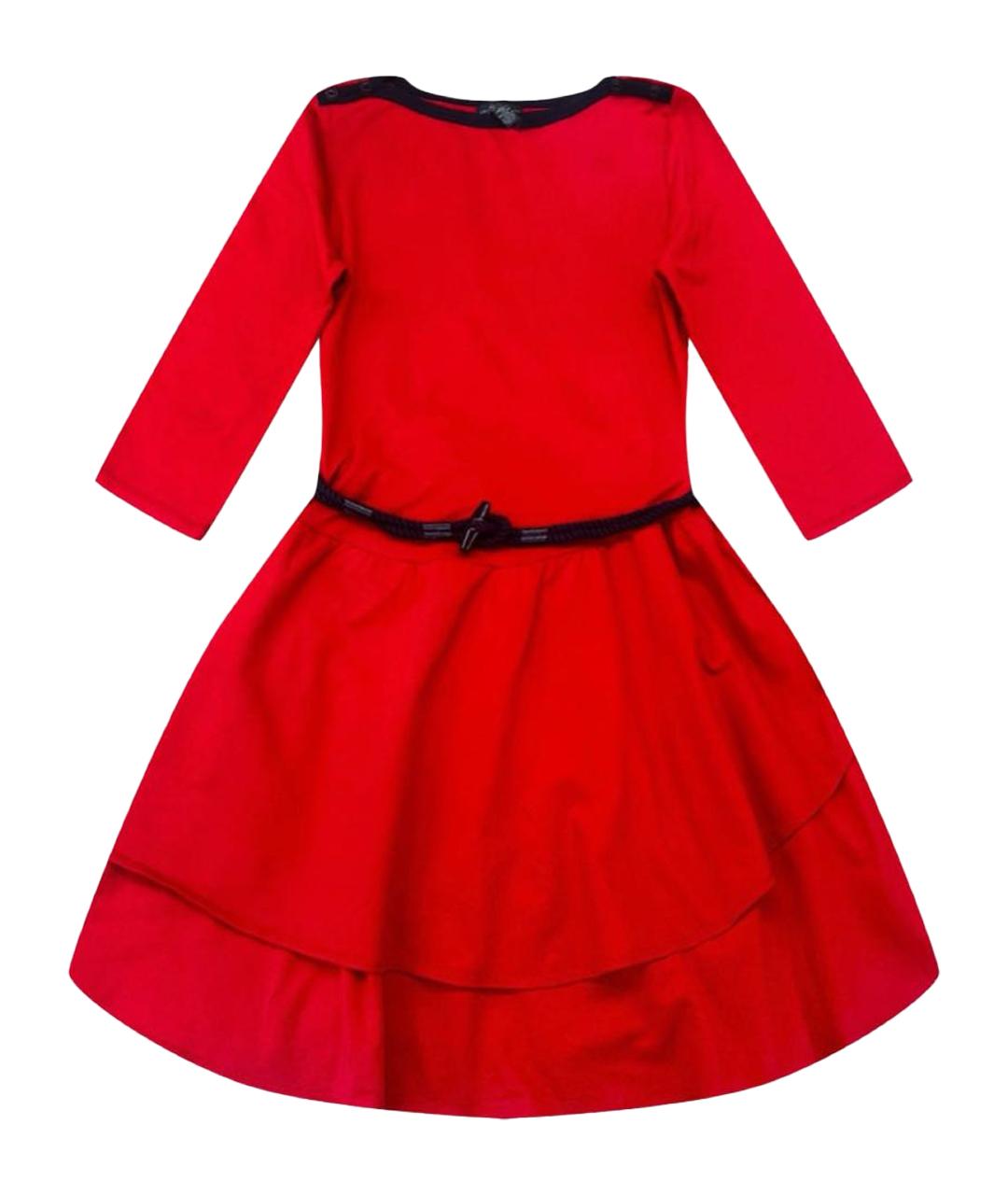 RALPH LAUREN Красное хлопковое коктейльное платье, фото 1