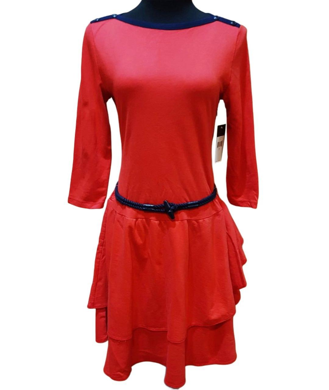 RALPH LAUREN Красное хлопковое коктейльное платье, фото 5