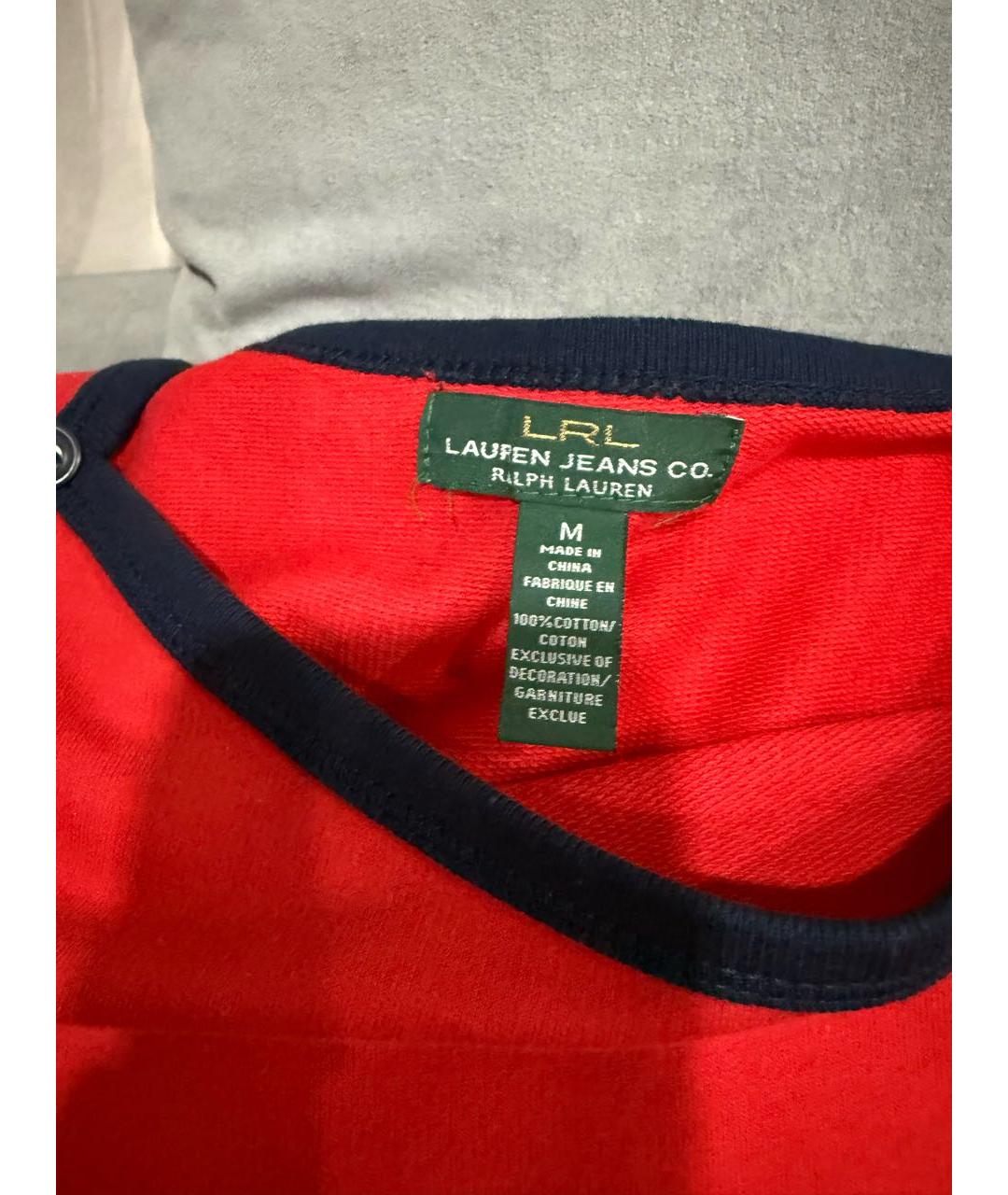 RALPH LAUREN Красное хлопковое коктейльное платье, фото 3