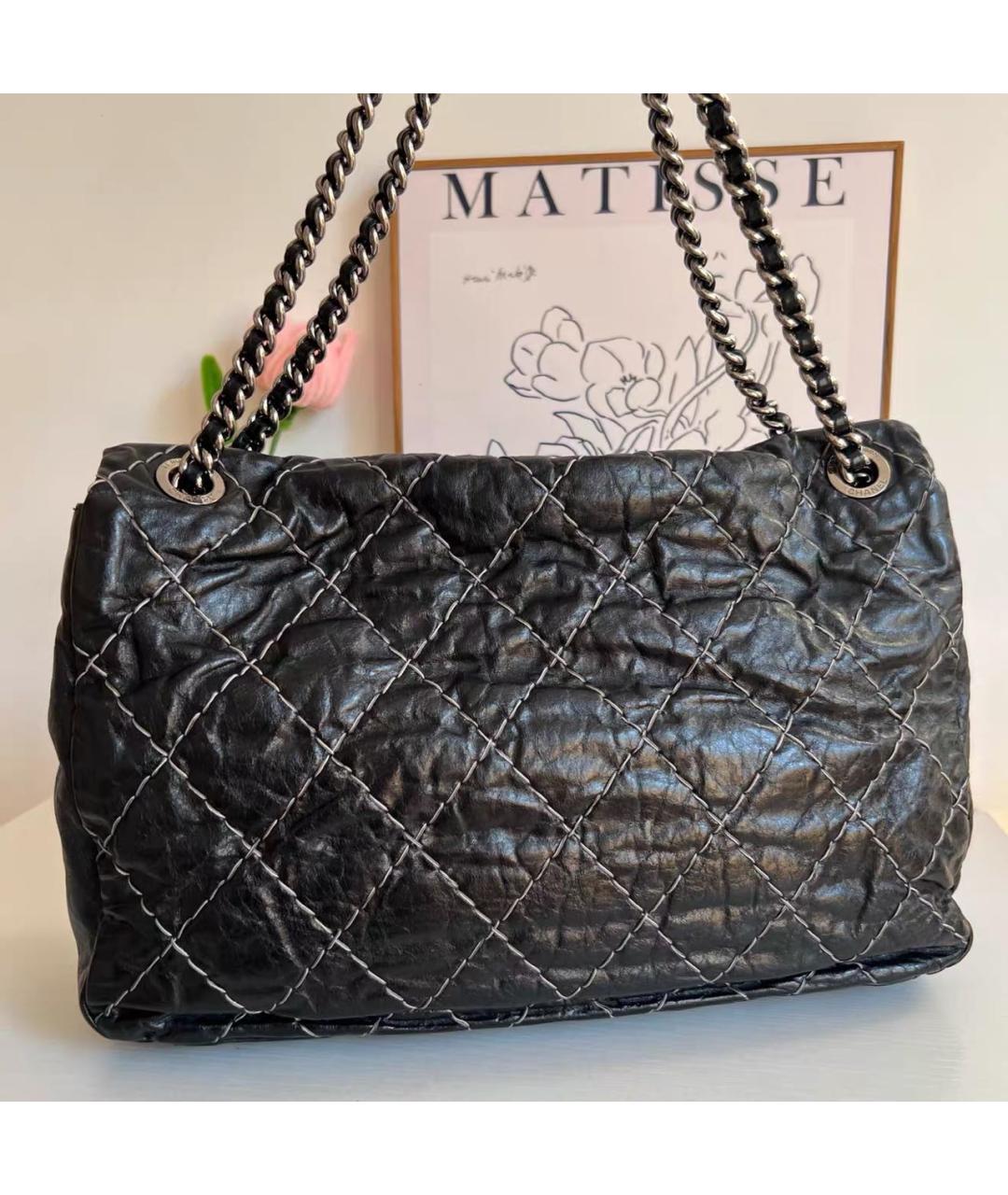 CHANEL Черная кожаная сумка через плечо, фото 3