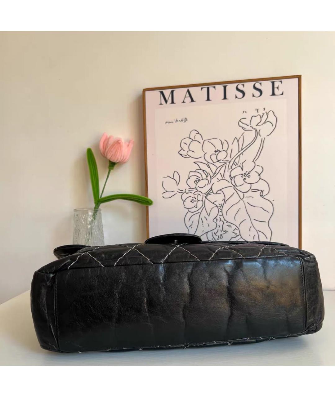 CHANEL Черная кожаная сумка через плечо, фото 5