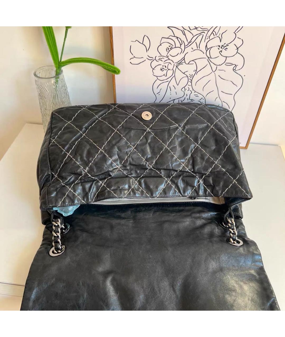 CHANEL Черная кожаная сумка через плечо, фото 7