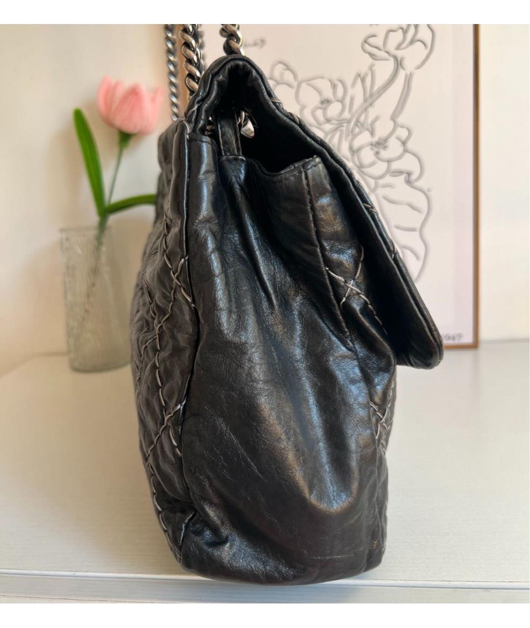 CHANEL Черная кожаная сумка через плечо, фото 4