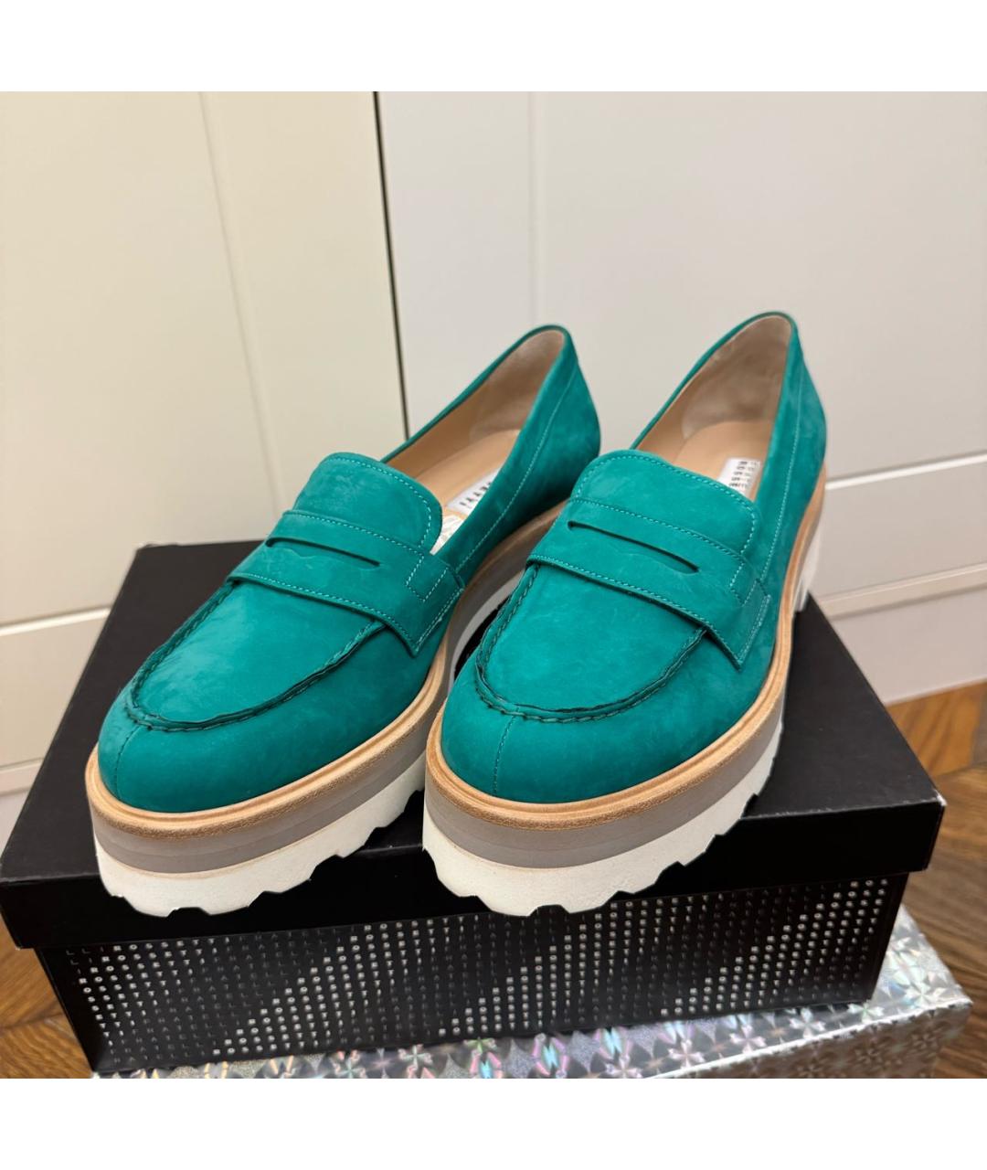 FRATELLI ROSSETTI Бирюзовые кожаные туфли, фото 6